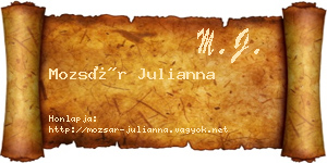 Mozsár Julianna névjegykártya